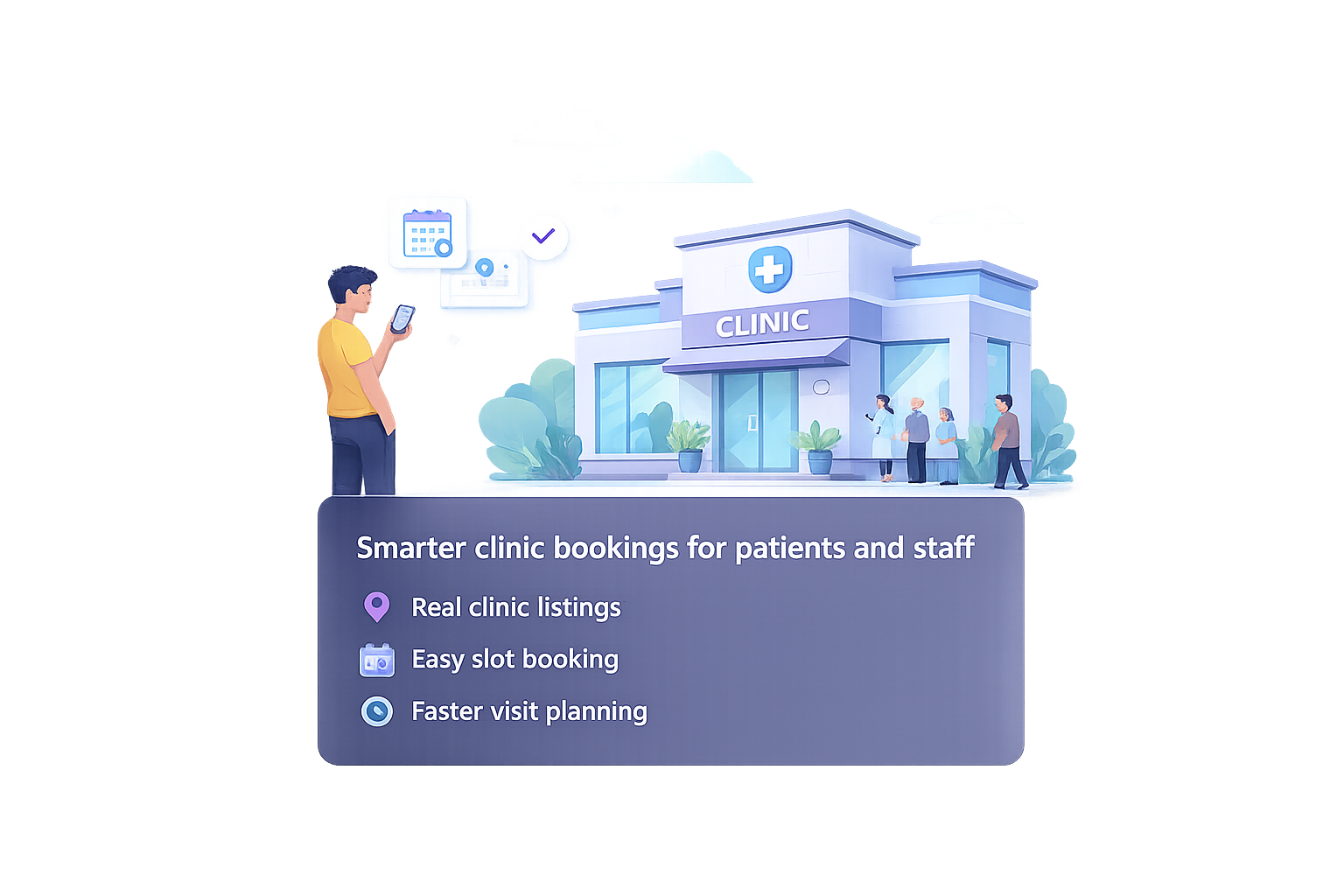 Clinic booking illustration